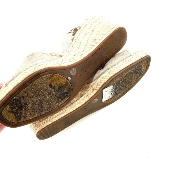 Lucky Brand Mindra Canvas Espadrille Platform Wedge Sandals - Picture 4 of 5
